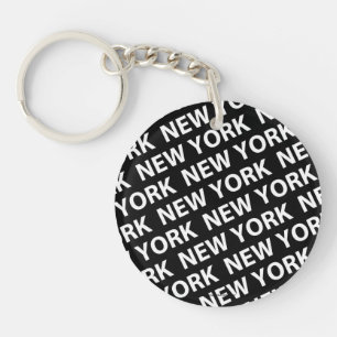 Porte-clés Motif de New York White