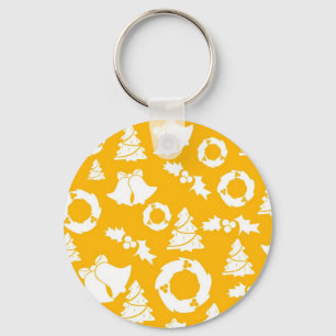 Porte-clés Motif de Noël jaune