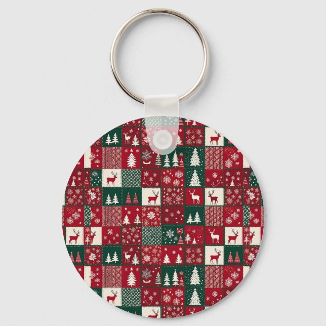 Porte-clés Motif de Noël vibrant (Recto)