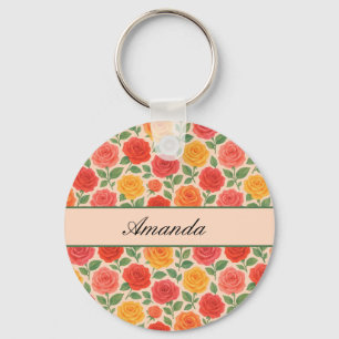 Porte-clés Motif de nom de Rose multicouleur lumineux