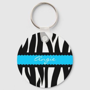 Porte-clés Motif de noms personnalisés Zebra Stripes Porte -