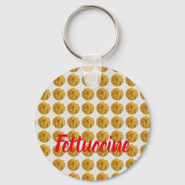 Porte-clés Motif de nouilles de fettucine pour amoureux de la (Recto)