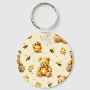 Porte-clés Motif de nounours et d'abeilles à miel pour nurser