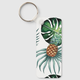 Porte-clés Motif de palmier de jungle à l'aquarelle tropicale