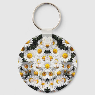 Porte-clés Motif de pâquerettes kaléidoscope