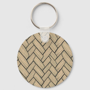 Porte-clés Motif de parquet en bois en chevron