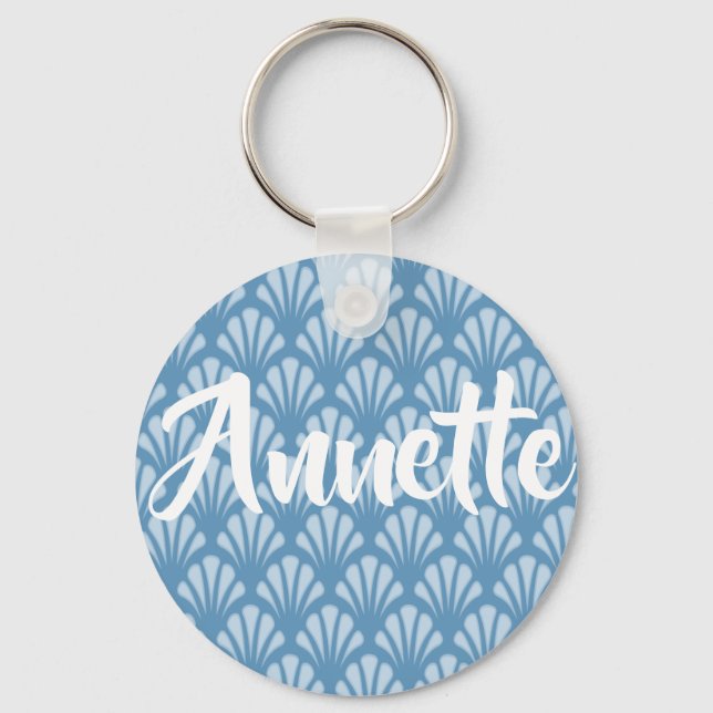 Porte-clés Motif de pétoncle bleu (Recto)