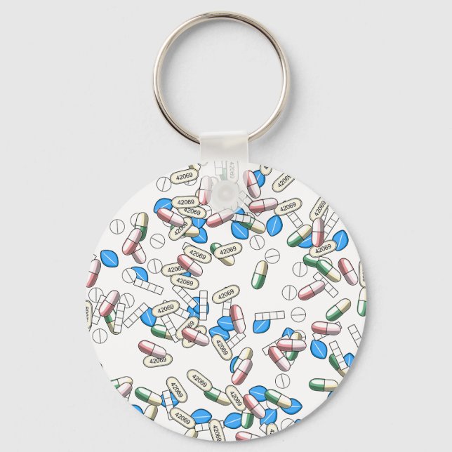 Porte-clés Motif de pilules saupoudrées (Recto)