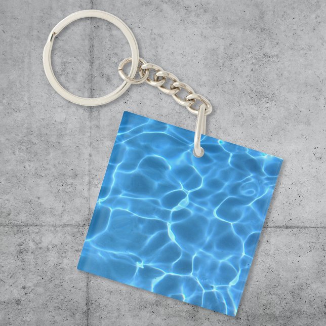 Porte-clés Motif de piscine bleue (Créateur téléchargé)