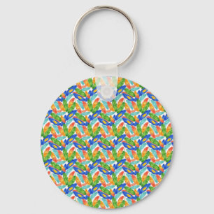 Porte-clés Motif de plume coloré — Aquarelle sans couture