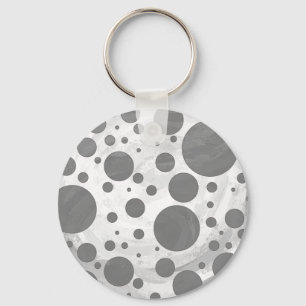 Porte-clés Motif de points Polka gris ardoise