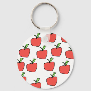 Porte-clés Motif de pomme rouge.