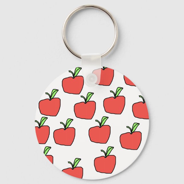 Porte-clés Motif de pomme rouge. (Recto)