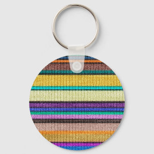 Porte-clés Motif de rayures de tricot coloré 1