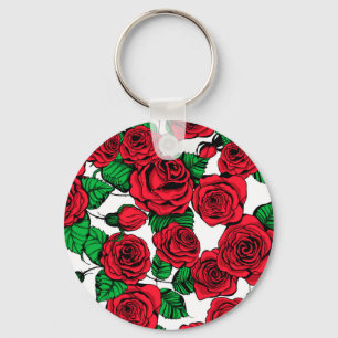 Porte-clés Motif de roses rouges