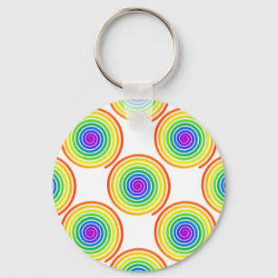 Porte-clés Motif de spirale arc-en-ciel