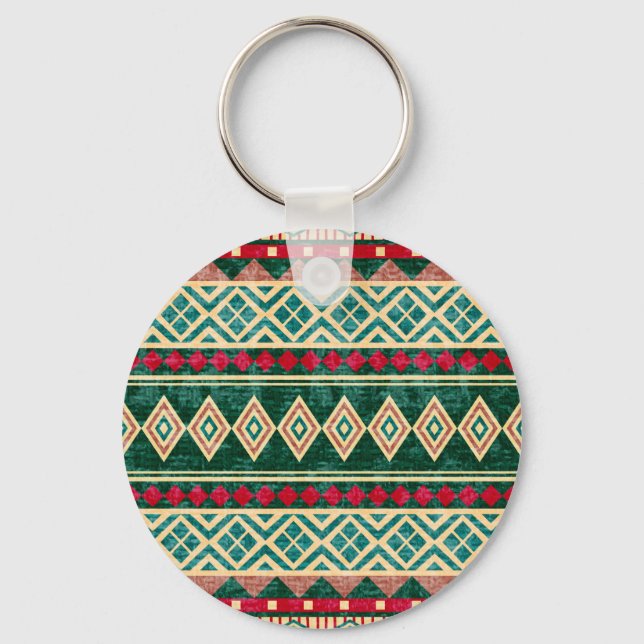 Porte-clés Motif de style africain géométrique Abstrait (Recto)