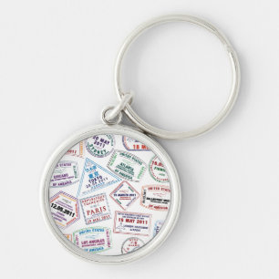 Porte-clés Motif de tampon de passeport Imprimer