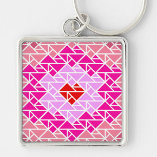 Porte-clés Motif de Tangram cardiaque
