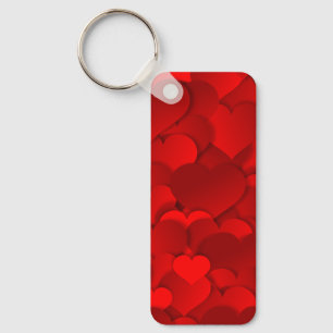 Porte-clés Motif de texture de coeurs d'amour rouge romantiqu