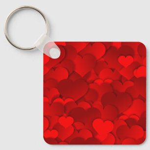 Porte-clés Motif de texture de coeurs d'amour rouge romantiqu