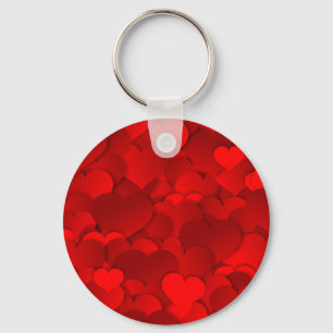 Porte-clés Motif de texture de coeurs d'amour rouge romantiqu