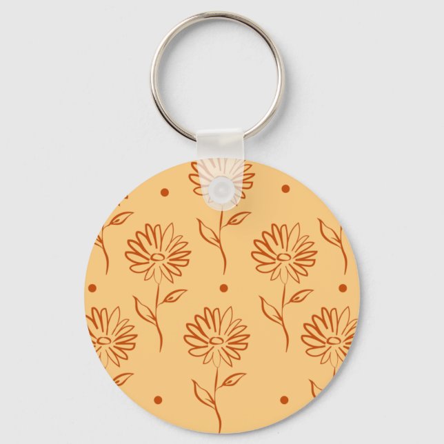 Porte-clés Motif de tournesol couleur Butterscotch (Recto)
