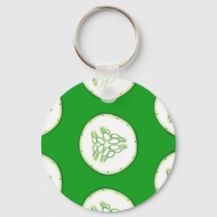 Porte-clés Motif de tranches de concombre