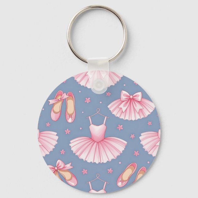 Porte-clés Motif de tutu de ballet rose (Recto)