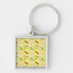 Porte-clés Motif de vacances plage avec lunettes de soleil et