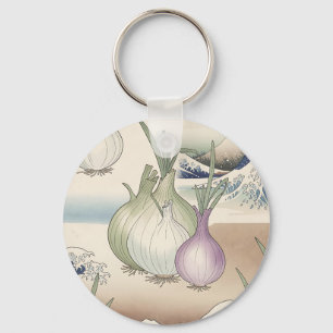 Porte-clés Motif de vague de oignon Ukiyo-e