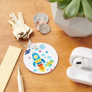 Porte-clés Motif de vaisseaux spatiaux mignons fusées