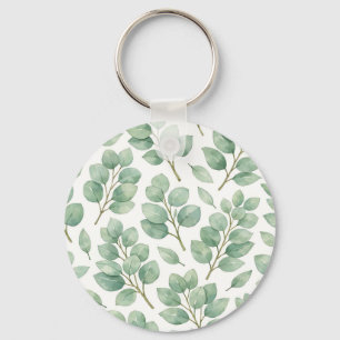 Porte-clés Motif de verdure d'eucalyptus à l'aquarelle