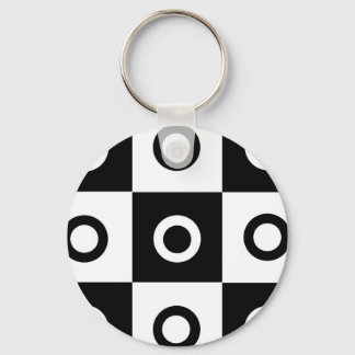 Porte-clés Motif de vérification noir et blanc