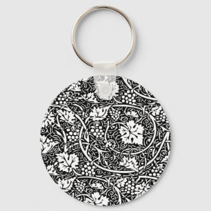 Porte-clés Motif de vigne de raisin noir et blanc de William