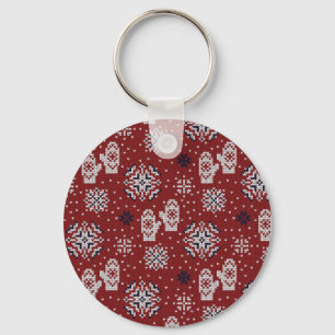 Porte-clés Motif décoratif de Noël d'hiver