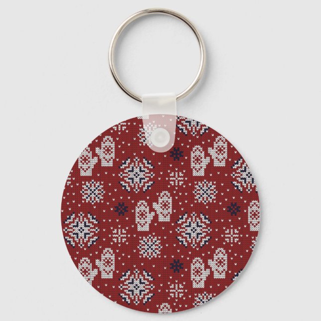Porte-clés Motif décoratif de Noël d'hiver (Recto)