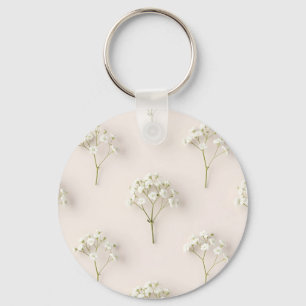 Porte-clés Motif délicat et neutre de Gypsophile