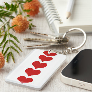 Porte-clés Motif Des Coeurs, Coeurs Rouges, Amour