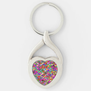 Porte-clés Motif des Coeurs colorés