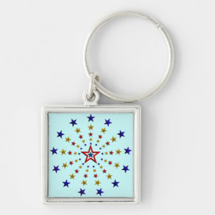 Porte-clés Motif des étoiles patriotiques