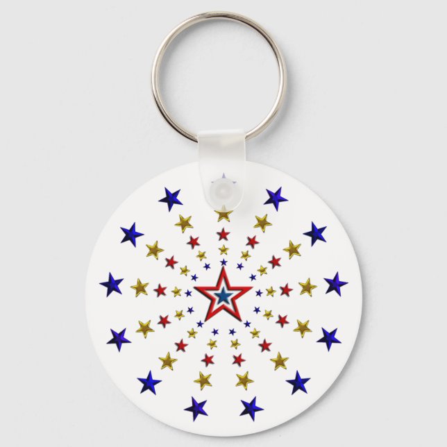 Porte-clés Motif des étoiles patriotiques (Recto)