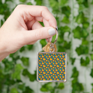 Porte-clés Motif des fleurs tropicales de l'Hibiscus rouge ja