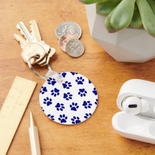 Porte-clés Motif Des Paws, Paws Chiens, Paws Bleus Marine