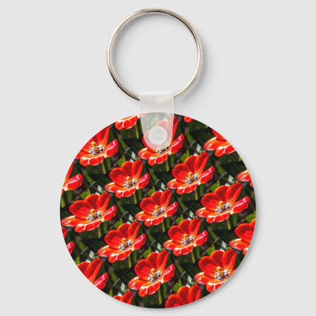 Porte-clés Motif des Tulipes rouges (Recto)