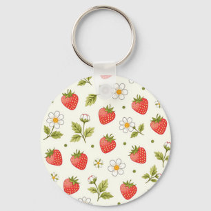 Porte-clés Motif d'été de Fleur de Fraisier