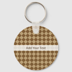 Porte-clés Motif diamant combiné marron par STaylor