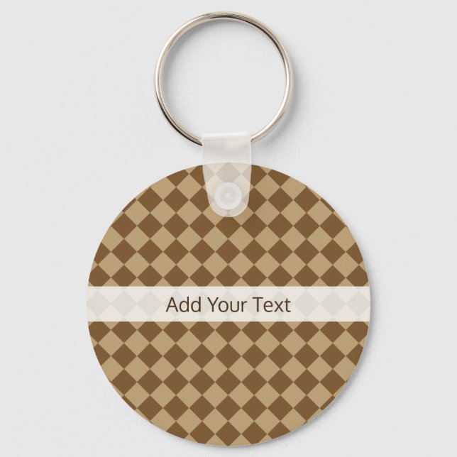 Porte-clés Motif diamant combiné marron par STaylor (Recto)