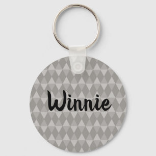 Porte-clés Motif Diamant Gris