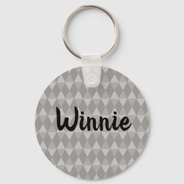 Porte-clés Motif Diamant Gris (Recto)